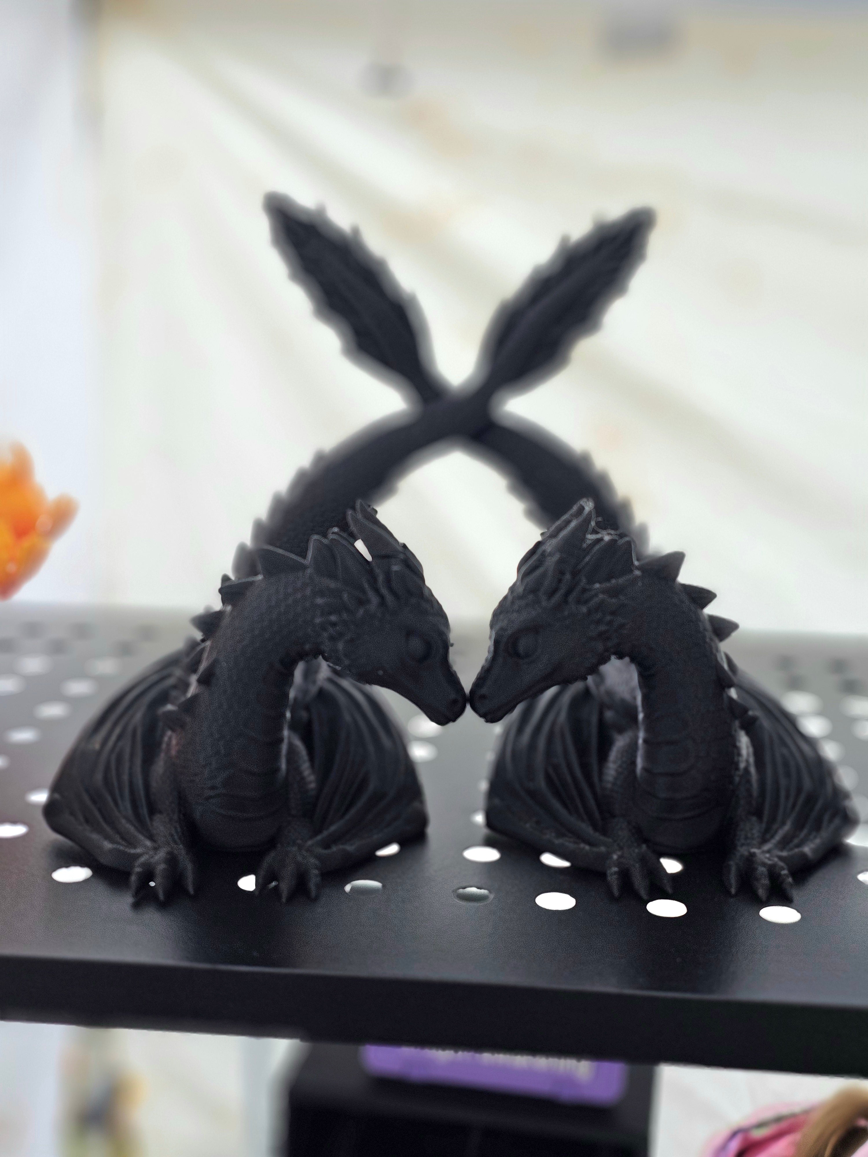 Duo Dragon Guardian — 3D Printed Fantasy Dragon Bookend Set | Bookish Decor Gift