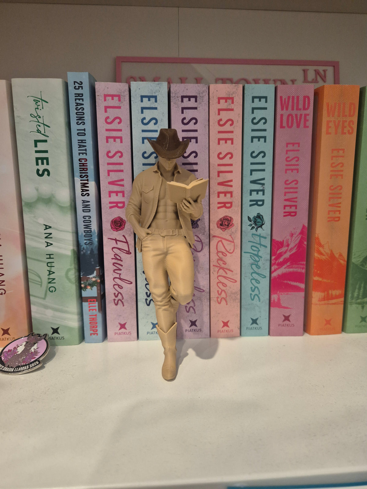 Cowboy Reader Figurine (Standing) | 3D Printed Western Bookshelf Decor