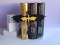 Fourth Wing Dragon Bookend | 3D Printed Book Insert | Black & Gold Fantasy Decor image 0