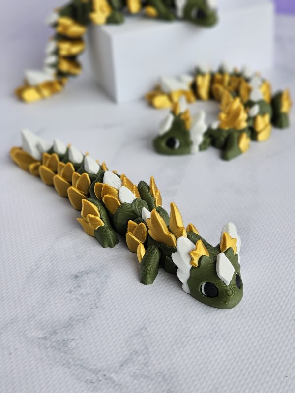 Rubikuro Dragon -  Olive Green, Gold and White